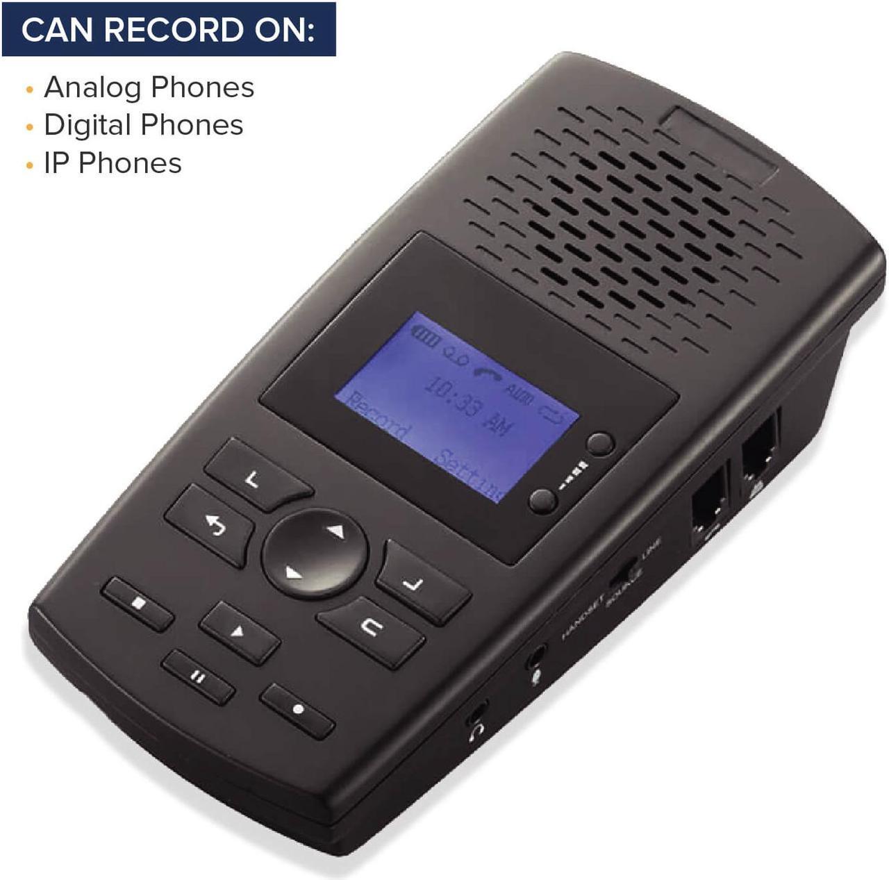 Main image of RecorderGear TR600 Landline Phone Call Recorder For Analog/IP/Digital Lines, Automatic Telephone Recording Device