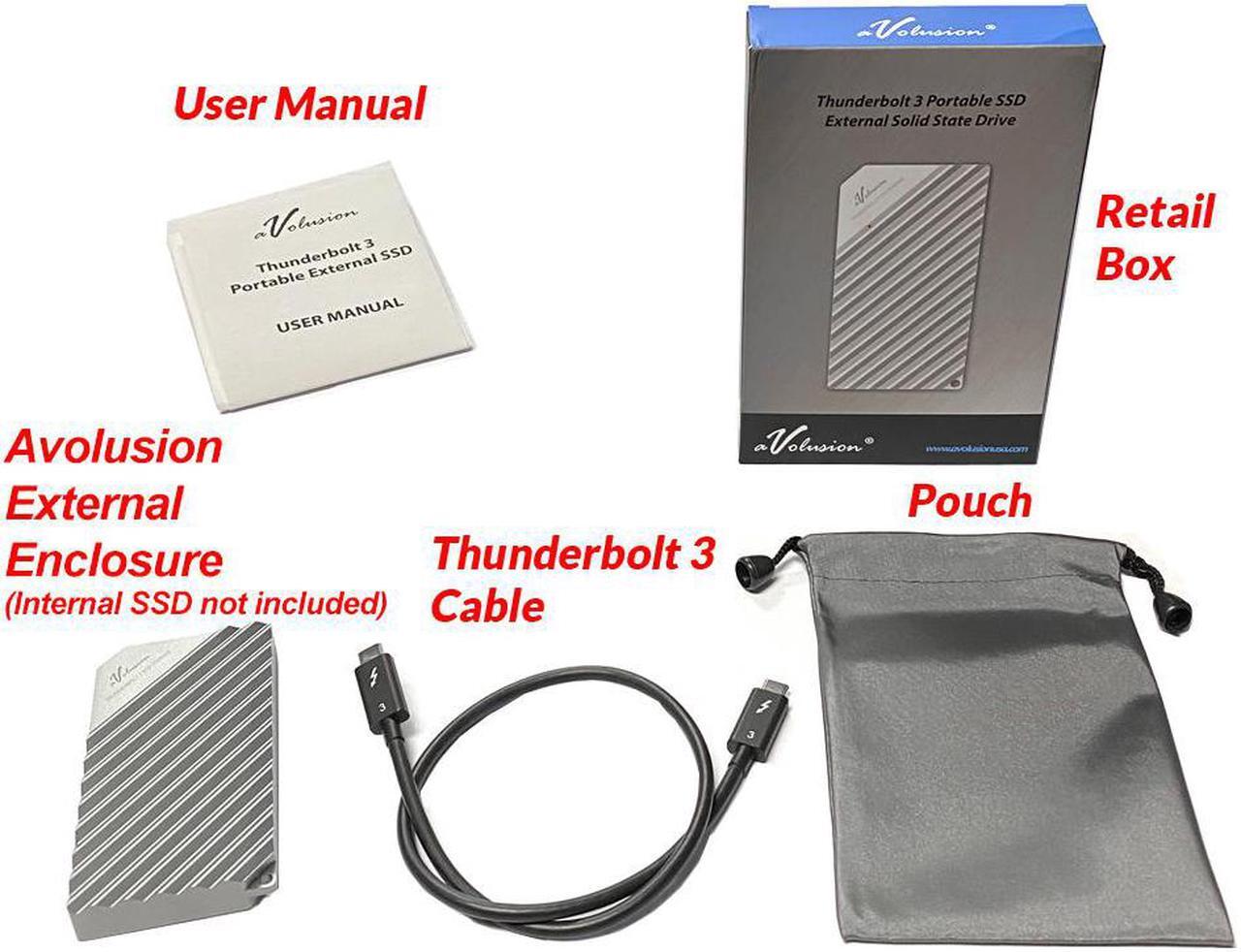 Alt view image 3 of 7 - Avolusion SSDTB900-PRO Thunderbolt 3 External Portable SSD Enclosure (for M.2 NVMe PCIe SSD, Designed for Mac Device) - 2 Year Warranty