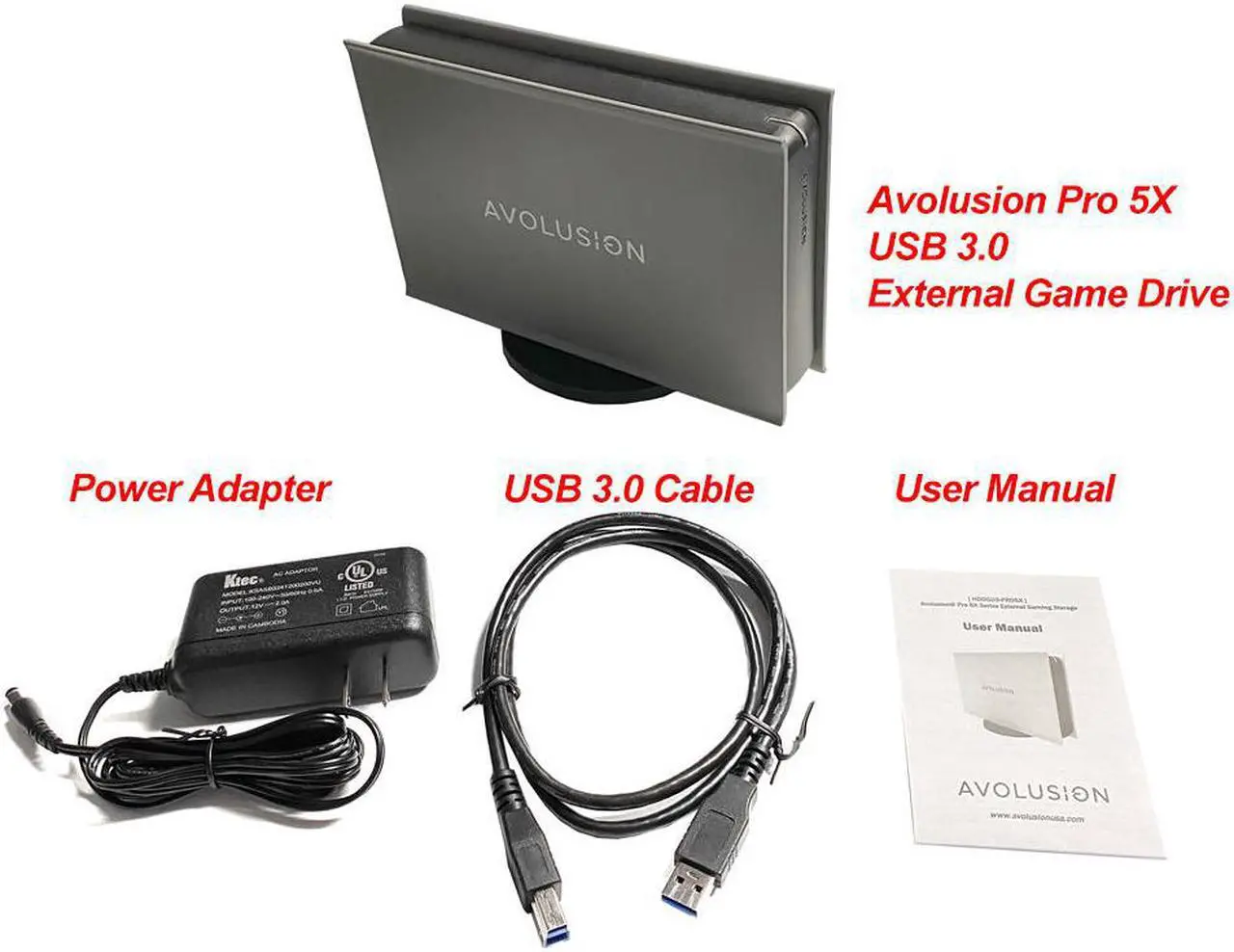 Alt view image 7 of 7 - Avolusion PRO-5X Series 8TB USB 3.0 External Gaming Hard Drive for PS5 Game Console (Grey) - 2 Year Warranty