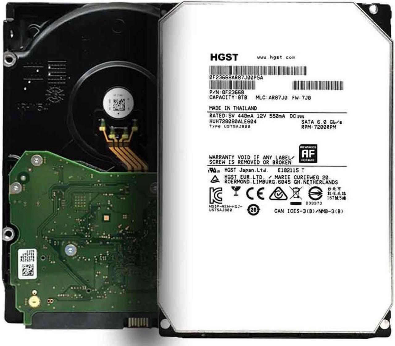 Alt view image 2 of 6 - HGST Ultrastar He8 8TB 512e 7200RPM SATA 6Gb/s 3.5" HDD (HUH728080ALE604)