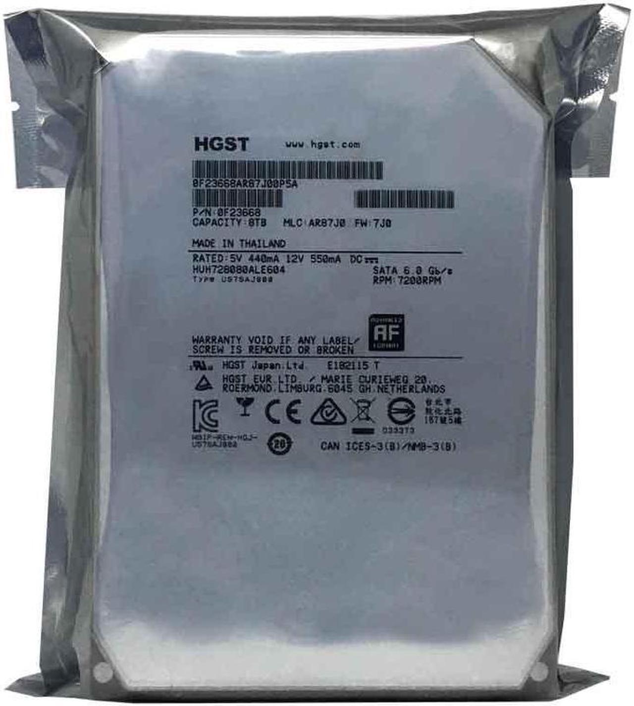 Alt view image 6 of 6 - HGST Ultrastar He8 8TB 512e 7200RPM SATA 6Gb/s 3.5" HDD (HUH728080ALE604)