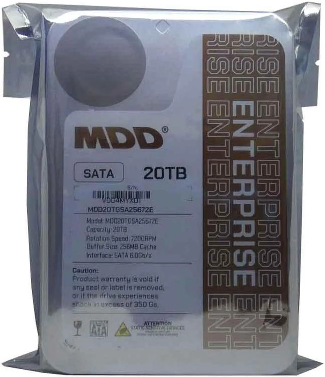 Alt view image 3 of 6 - MDD (MDD20TGSA25672E) 20TB 7200 RPM 256MB Cache SATA 6.0Gb/s 3.5inch Internal Enterprise Hard Drive