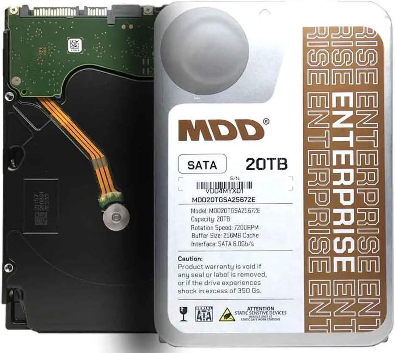Alt view image 2 of 6 - MDD (MDD20TGSA25672E) 20TB 7200 RPM 256MB Cache SATA 6.0Gb/s 3.5inch Internal Enterprise Hard Drive