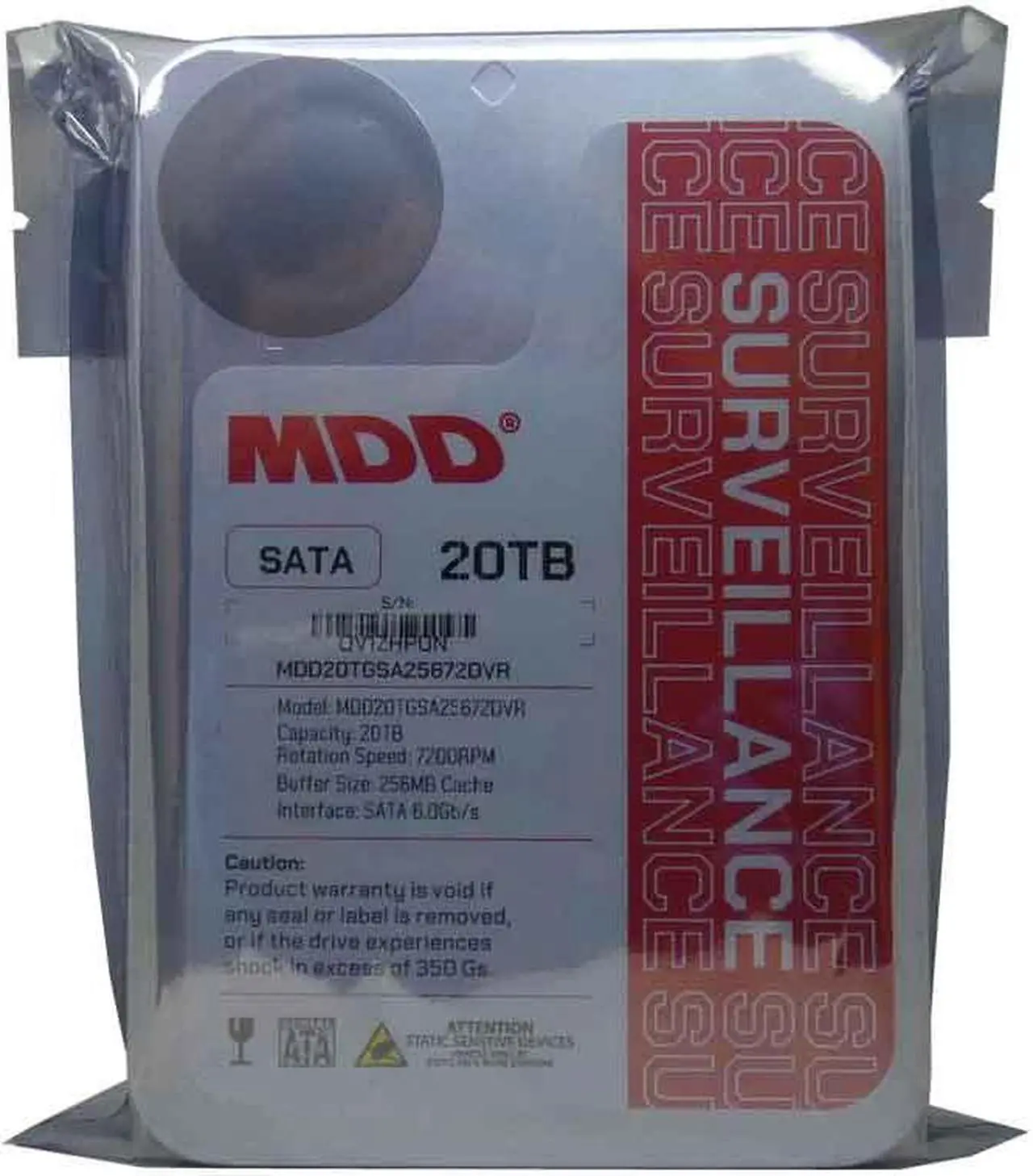 Alt view image 3 of 6 - MDD (MDD20TGSA25672DVR) 20TB 7200RPM 256MB Cache SATA 6.0Gb/s 3.5inch Internal Surveillance Hard Drive