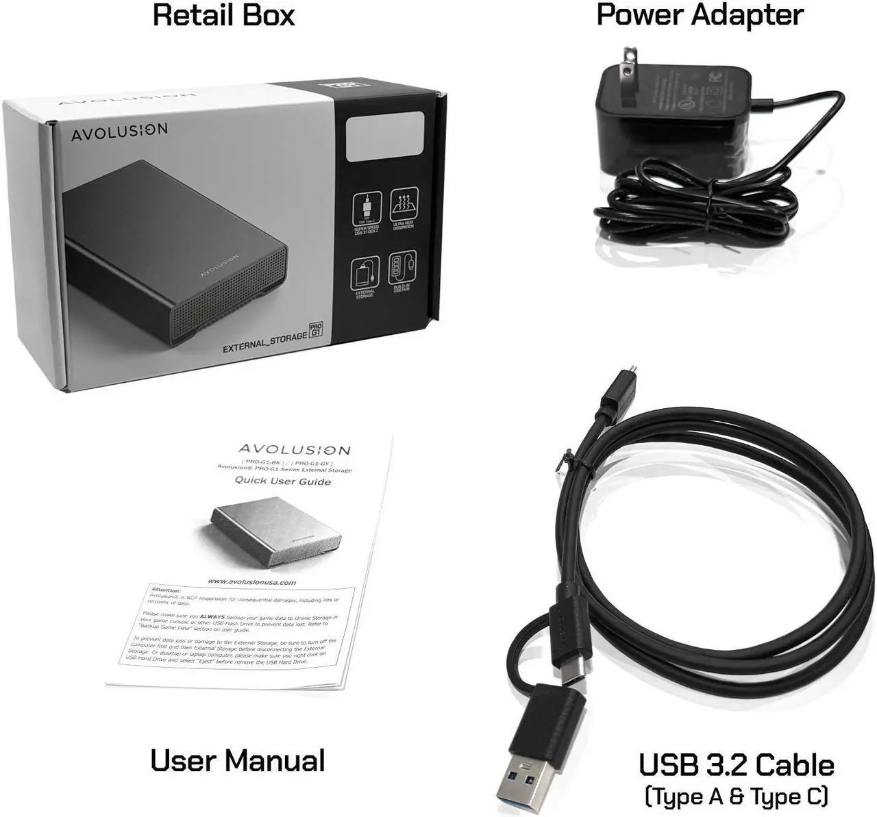 Alt view image 7 of 7 - Avolusion PRO-G1 Series 18TB USB 3.2 Gen 2 USB-C External Hard Drive with USB Hub for Windows or MacOS Desktop PC / Laptop (Black) - 2 Year Warranty
