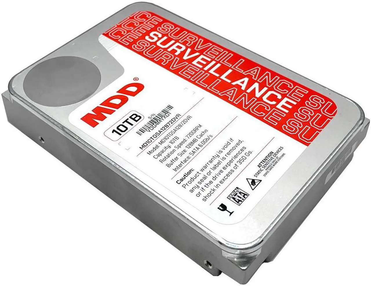 Alt view image 2 of 4 - MDD 10TB 7200RPM SATA 6.0Gb/s 3.5inch 256MB Internal Surveillance Hard Drive (MDD10TSATA25672DVR) - 3 Years Warranty