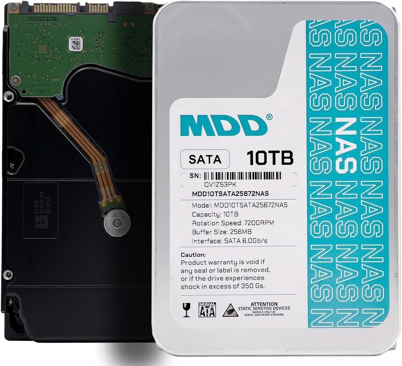 Main image of MDD 10TB 7200RPM SATA 6.0Gb/s 256MB 3.5inch Internal Hard Drive for NAS Network Storage (MDD10TSATA25672NAS) - 3 Years Warranty