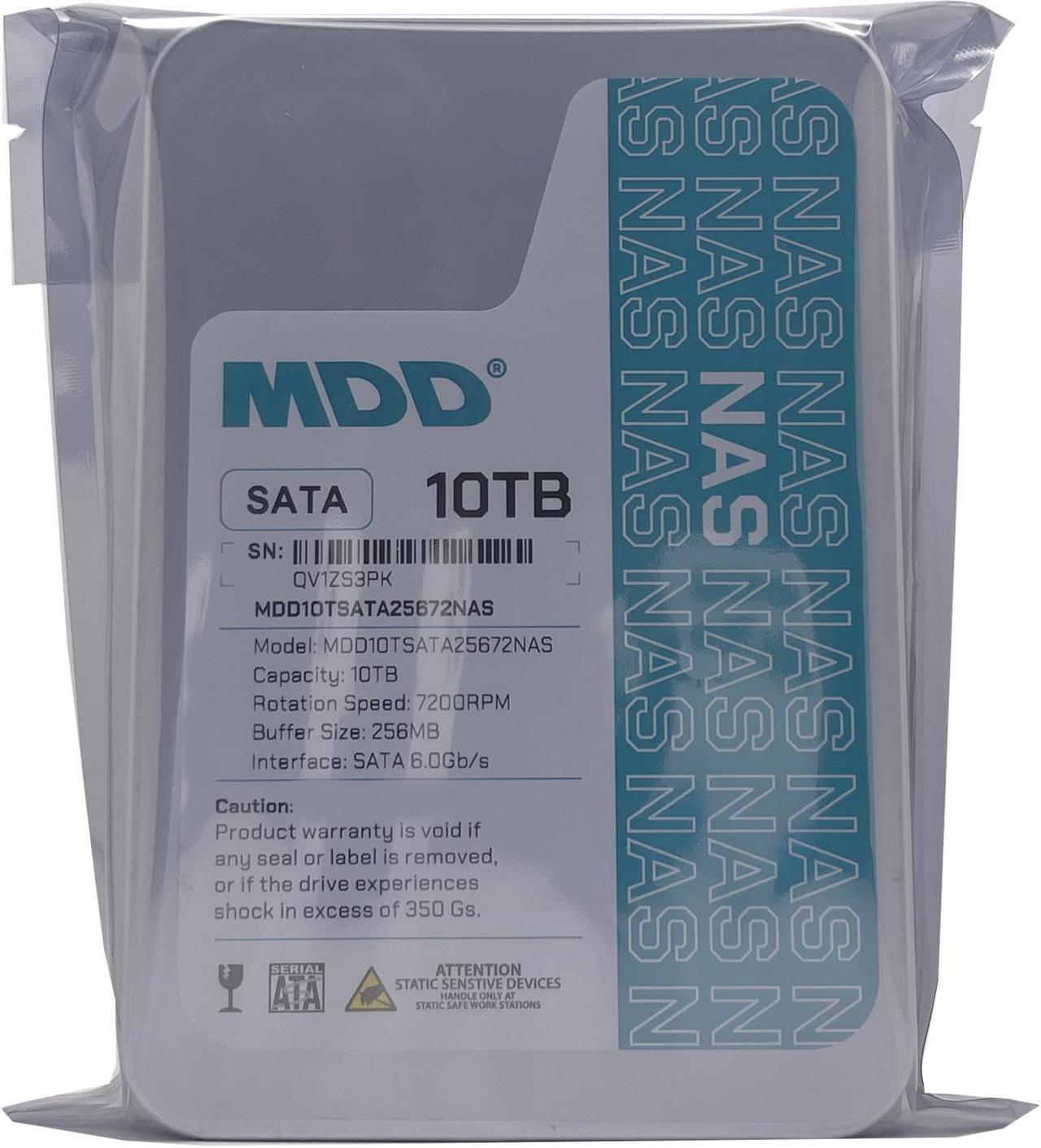 Alt view image 4 of 4 - MDD 10TB 7200RPM SATA 6.0Gb/s 256MB 3.5inch Internal Hard Drive for NAS Network Storage (MDD10TSATA25672NAS) - 3 Years Warranty