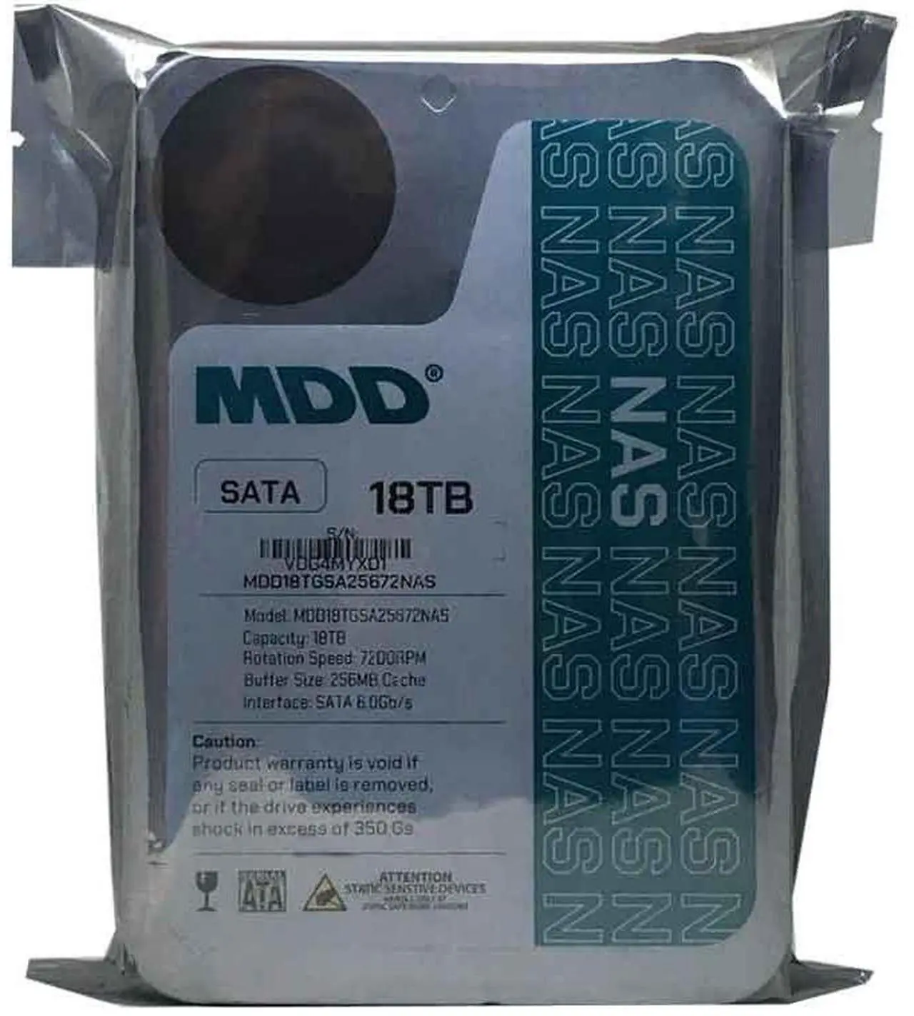 Alt view image 4 of 4 - MDD MDD18TSATA25672NAS 18TB 7200 RPM 256MB Cache SATA 6.0Gb/s 3.5" Internal Hard Drive for NAS Network Storage