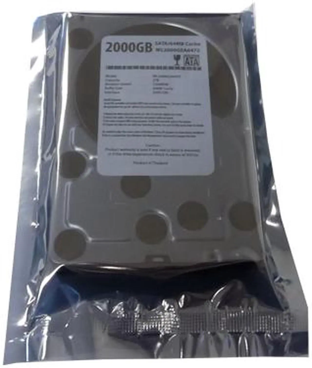 Alt view image 2 of 5 - WL 2 Terabyte (2TB) 64MB Cache 7200RPM SATA2 (3.0Gb/s) 3.5" Internal Destkop Hard Drive (PC/Mac/CCTV DVR)- w/ 1 Year Warranty