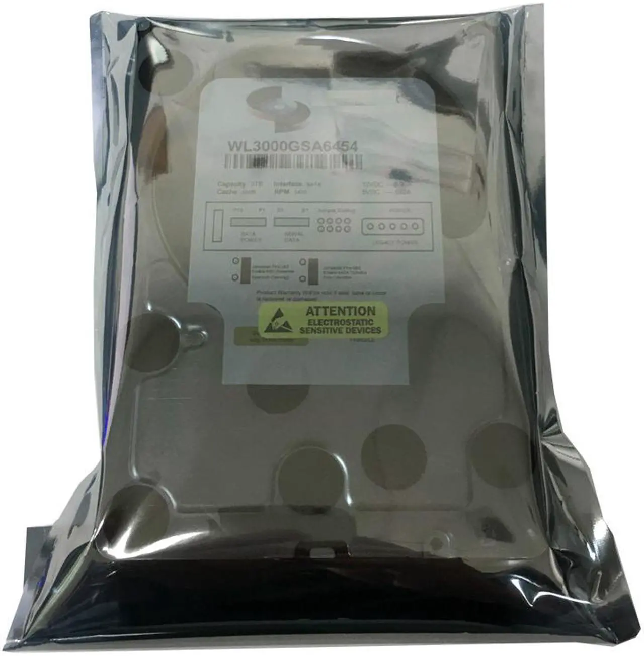 Alt view image 2 of 5 - WL 3TB 64MB Cache 5400RPM SATA III (6.0Gb/s) (Low Power & Heavy Duty) 3.5" Internal Hard Drive (NAS & CCTV DVR) w/1 Year Warranty