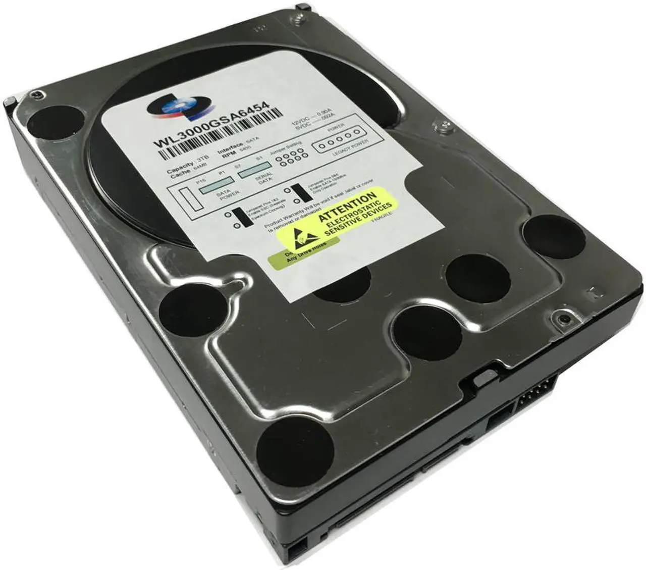 Main image of WL 3TB 64MB Cache 5400RPM SATA III (6.0Gb/s) (Low Power & Heavy Duty) 3.5" Internal Hard Drive (NAS & CCTV DVR) w/1 Year Warranty