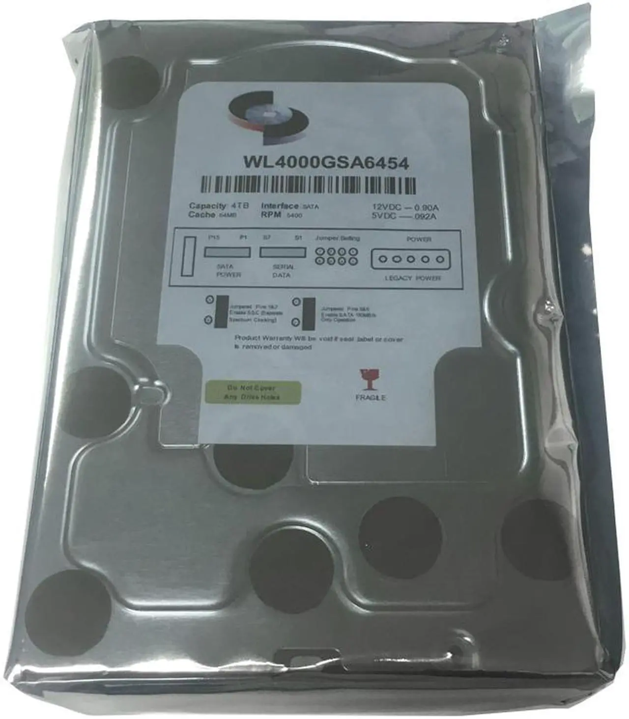 Alt view image 2 of 5 - WL 4TB 64MB Cache 5400RPM SATA III (6.0Gb/s) 3.5" Internal Surveillance DVR Hard Drive - w/ 1 Year Warranty