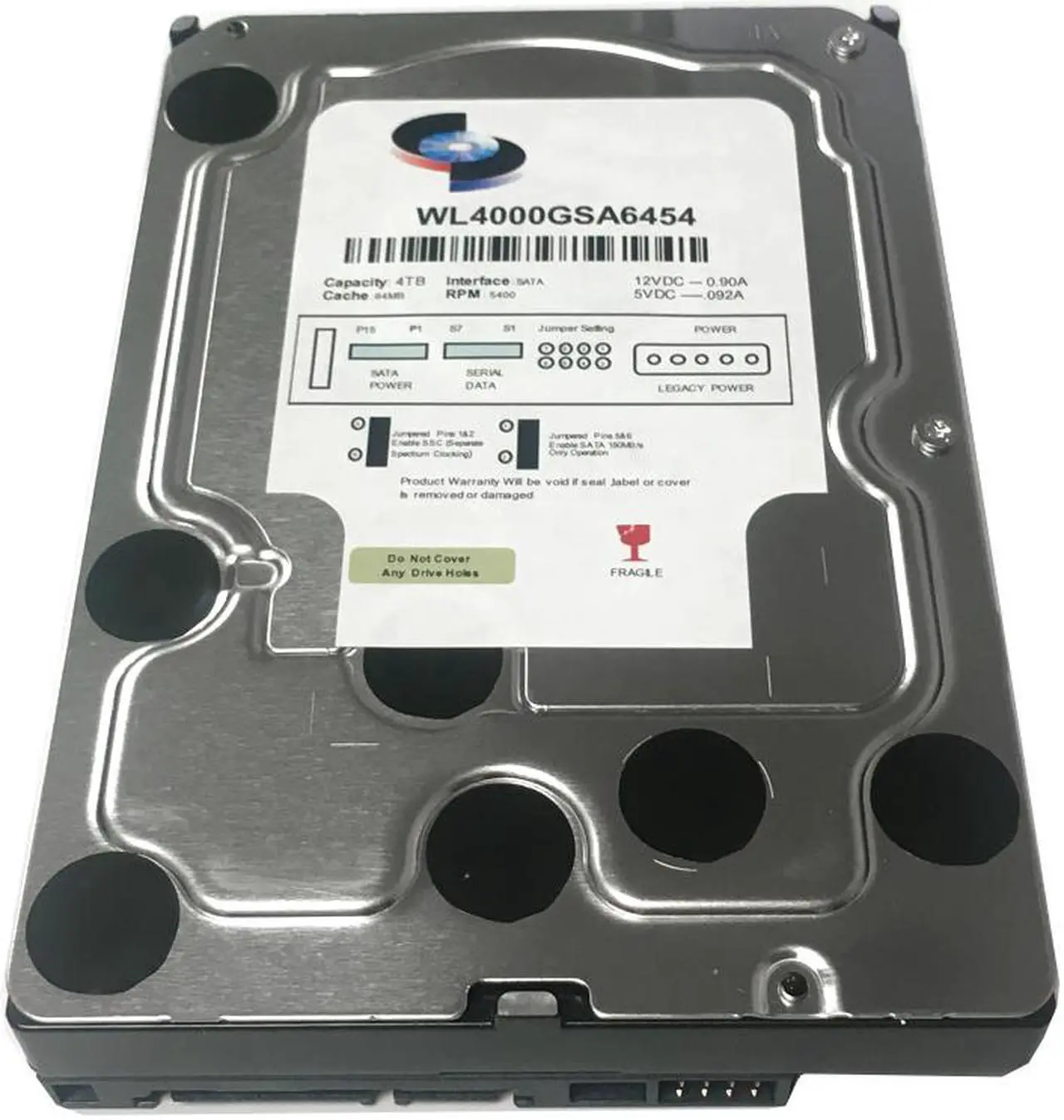 Alt view image 3 of 5 - WL 4TB 64MB Cache 5400RPM SATA III (6.0Gb/s) 3.5" Internal Surveillance DVR Hard Drive - w/ 1 Year Warranty