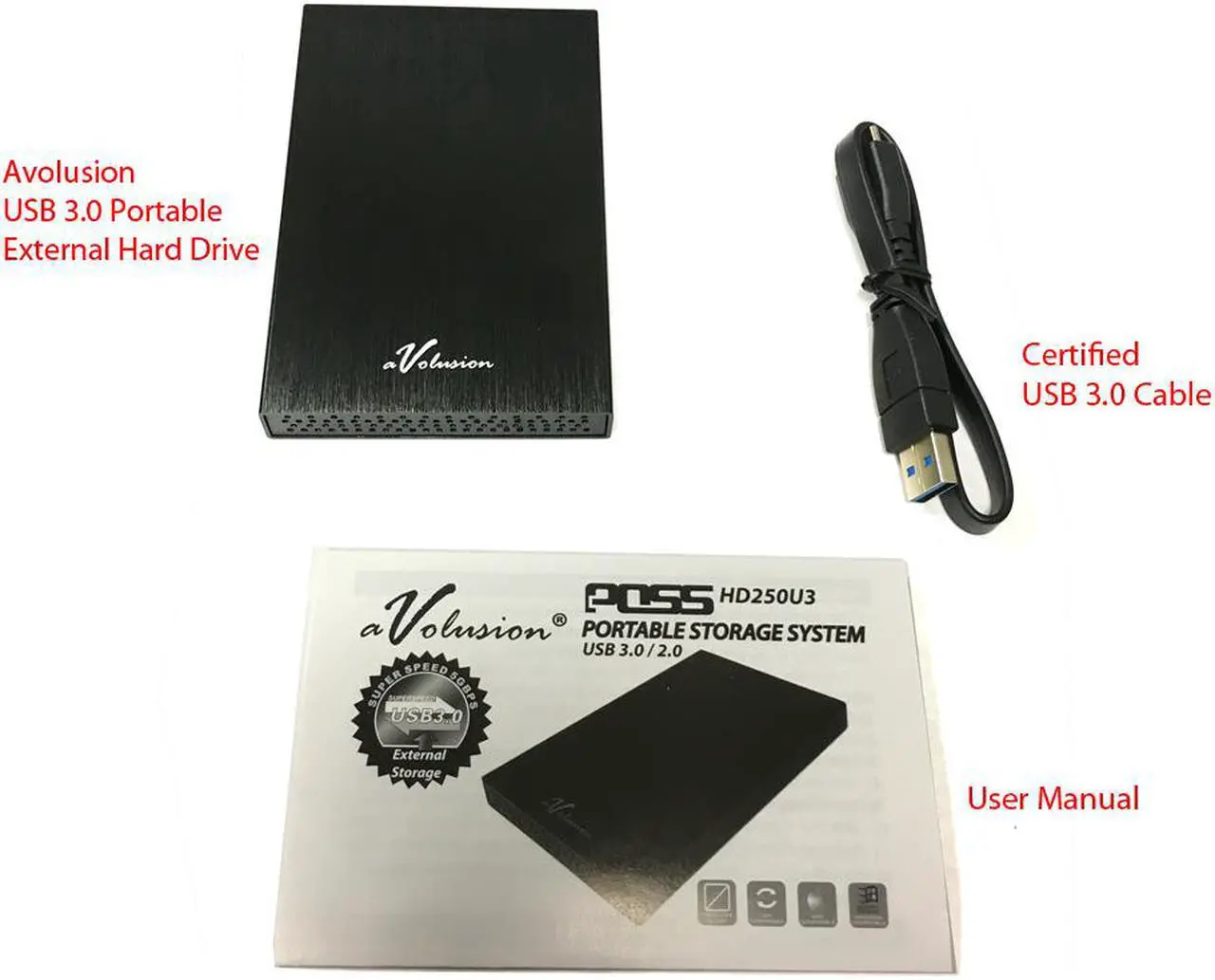 Alt view image 6 of 6 - Avolusion HD250U3 500GB Ultra Slim SuperSpeed USB 3.0 Portable External Hard Drive (Windows OS Formatted) (Black)