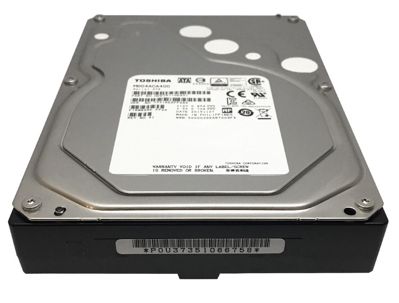 TOSHIBA MD04ACA400 4TB 7200 RPM 128MB Cache SATA 6.0Gb/s 3.5" Internal Hard Drive