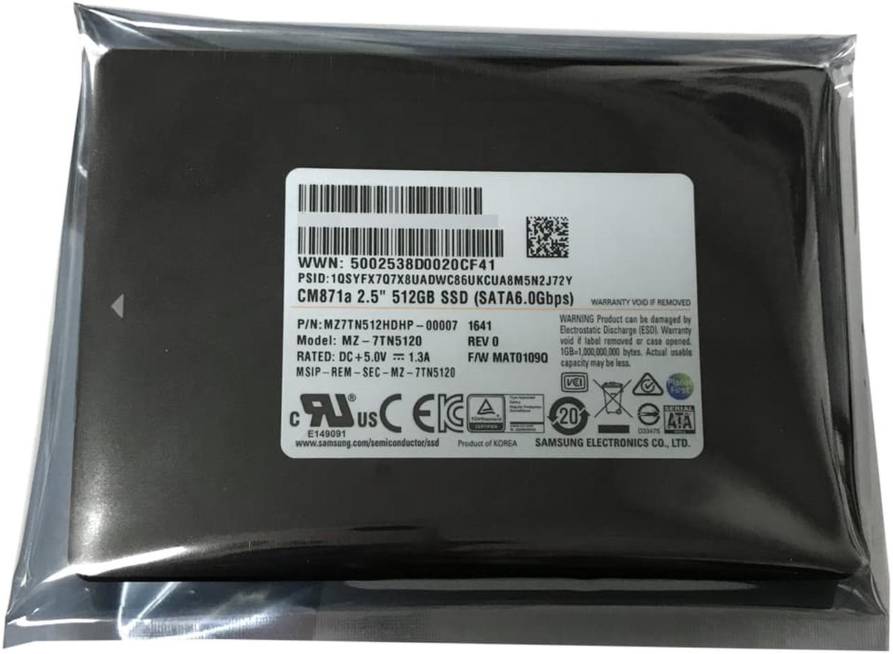 Alt view image 4 of 4 - Samsung 512GB CM871a SATA 6Gb/s TLC 2.5" 7mm Internal Solid State Drive MZ-7TN5120 - OEM