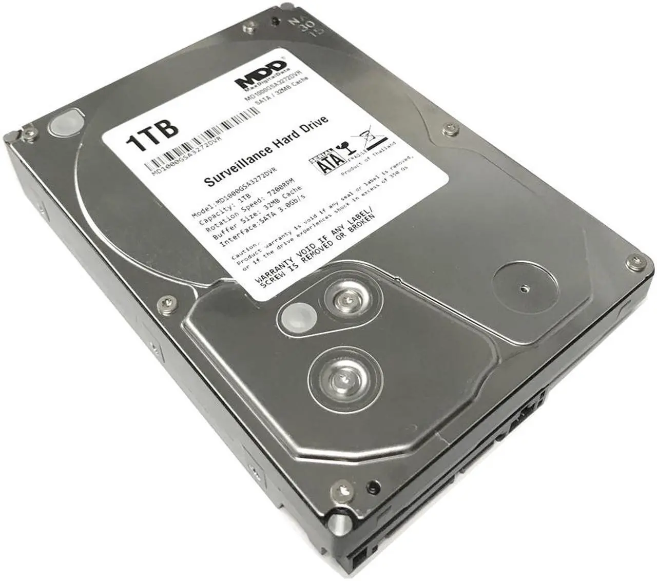 Main image of MaxDigitalData 1TB 32MB Cache 7200PM SATA 3.0Gb/s 3.5" Internal Surveillance Hard Drive (MD1000GSA3272DVR) - w/ 2 Year Warranty