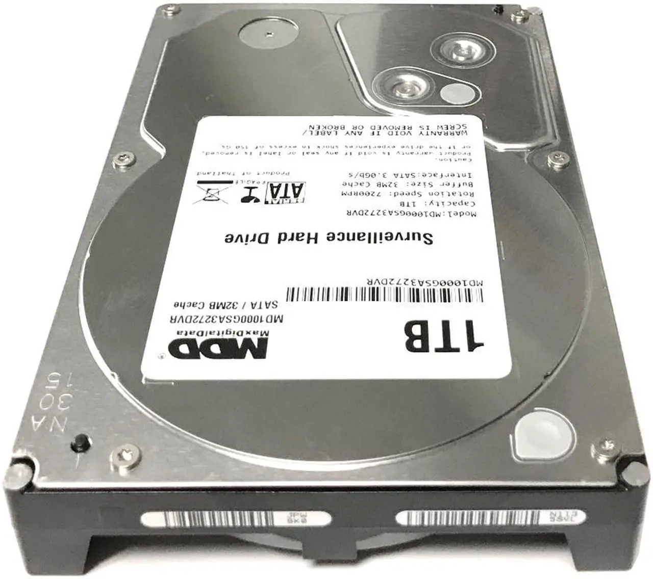 Alt view image 4 of 5 - MaxDigitalData 1TB 32MB Cache 7200PM SATA 3.0Gb/s 3.5" Internal Surveillance Hard Drive (MD1000GSA3272DVR) - w/ 2 Year Warranty