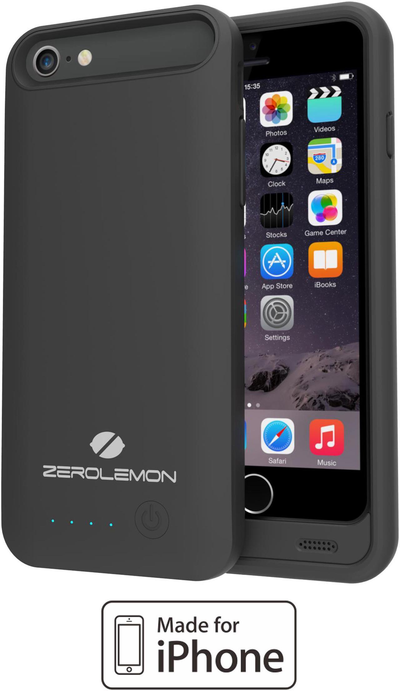 Main image of iPhone 6/6s Plus Battery Case, ZeroLemon 4000mAh Slim Juicer Double Layer Extended Battery Charging Case for iPhone 6/6s Plus 5.5 inch -Black