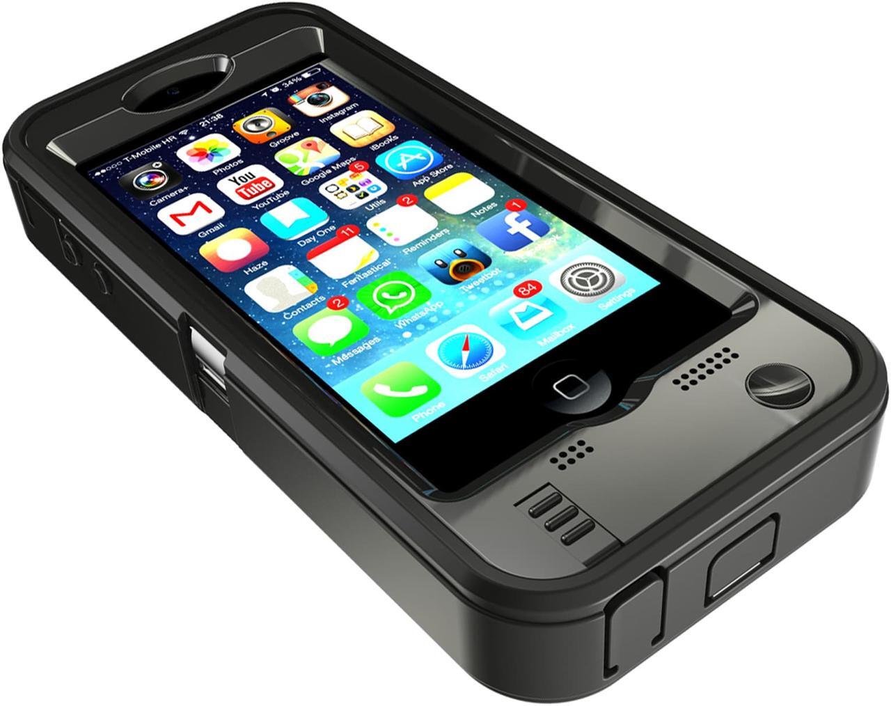 Alt view image 4 of 5 - iPhone 5/5s Battery Case,ZeroLemon 4600mAh Removable Rugged Juicer Triple Layer Extended Battery Case for iPhone 5/5s +Belt Clip + Dual Kickstand + PET Screen Protector-[180 days Warranty Guarantee]