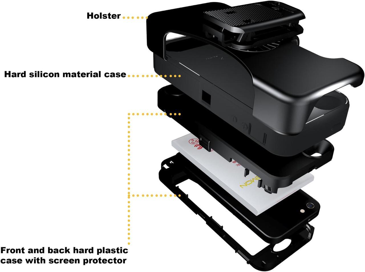 Alt view image 5 of 5 - iPhone 5/5s Battery Case,ZeroLemon 4600mAh Removable Rugged Juicer Triple Layer Extended Battery Case for iPhone 5/5s +Belt Clip + Dual Kickstand + PET Screen Protector-[180 days Warranty Guarantee]