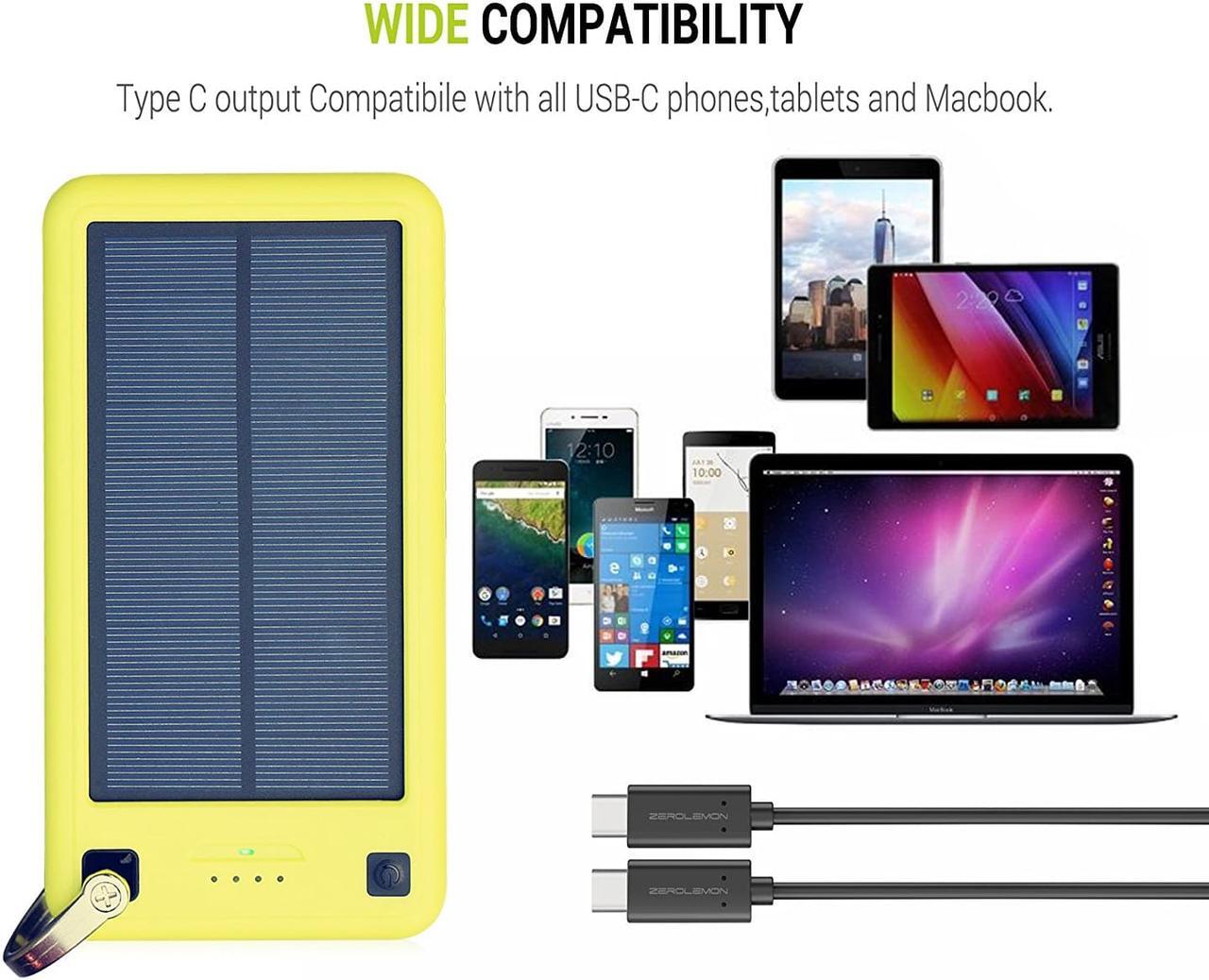 Alt view image 4 of 6 - ZeroLemon SolarJuice 20000mAh Solar Charge External Battery Power Bank with Total 3A Output, Dual USB Output