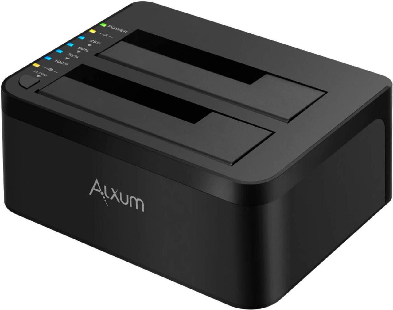 Alxum USB 3.0 to Sata Hard Drive Docking Station with Offline Clone Function for 2.5 3.5 Inch HDD Ssd, Support 18Tb Max and Uasp, Black