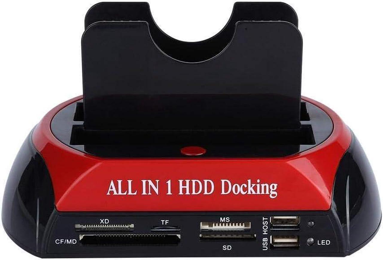 Fosa 2.5"/3.5" Dual SATA IDE HDD Docking Station Hard Disk Drive Dock USB 2.0 Hub US Plug