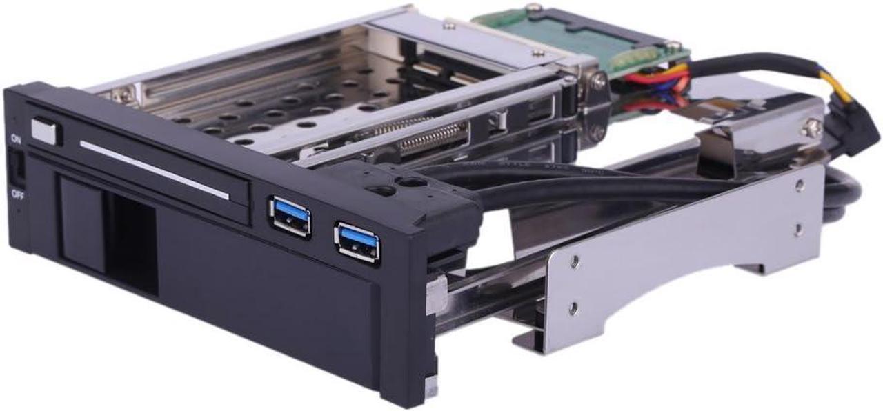 Walmeck Dual Bay 3.5" + 2.5" Inch SATA III Hard Drive HDD & SSD Tray Caddy Internal Mobile Rack Enclosure Docking Station with USB 3.0 Port Hot Swap