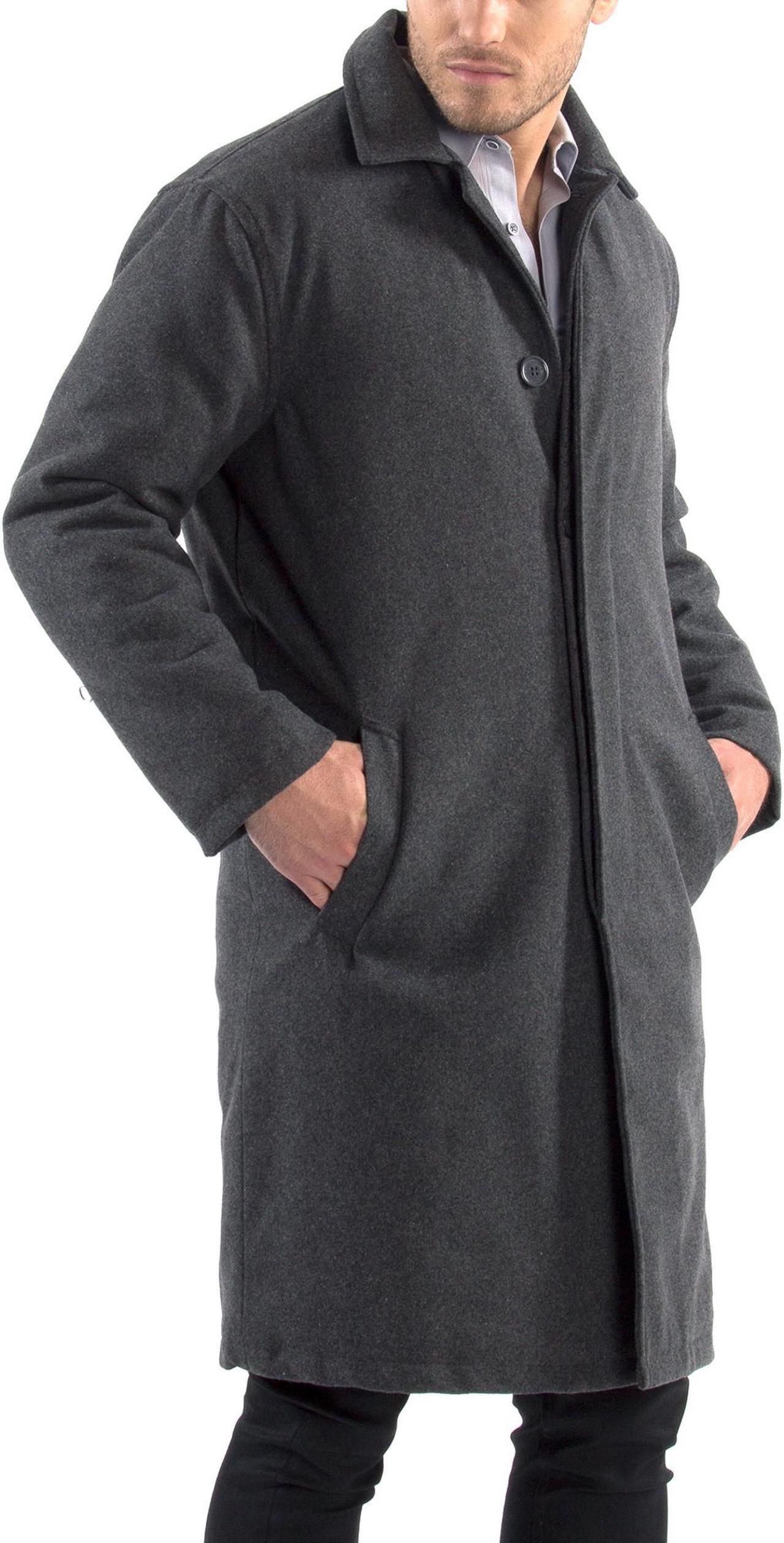 Main image of Alpine Swiss Mens Zach Knee Length Jacket Top Coat Trench Wool Blend Overcoat