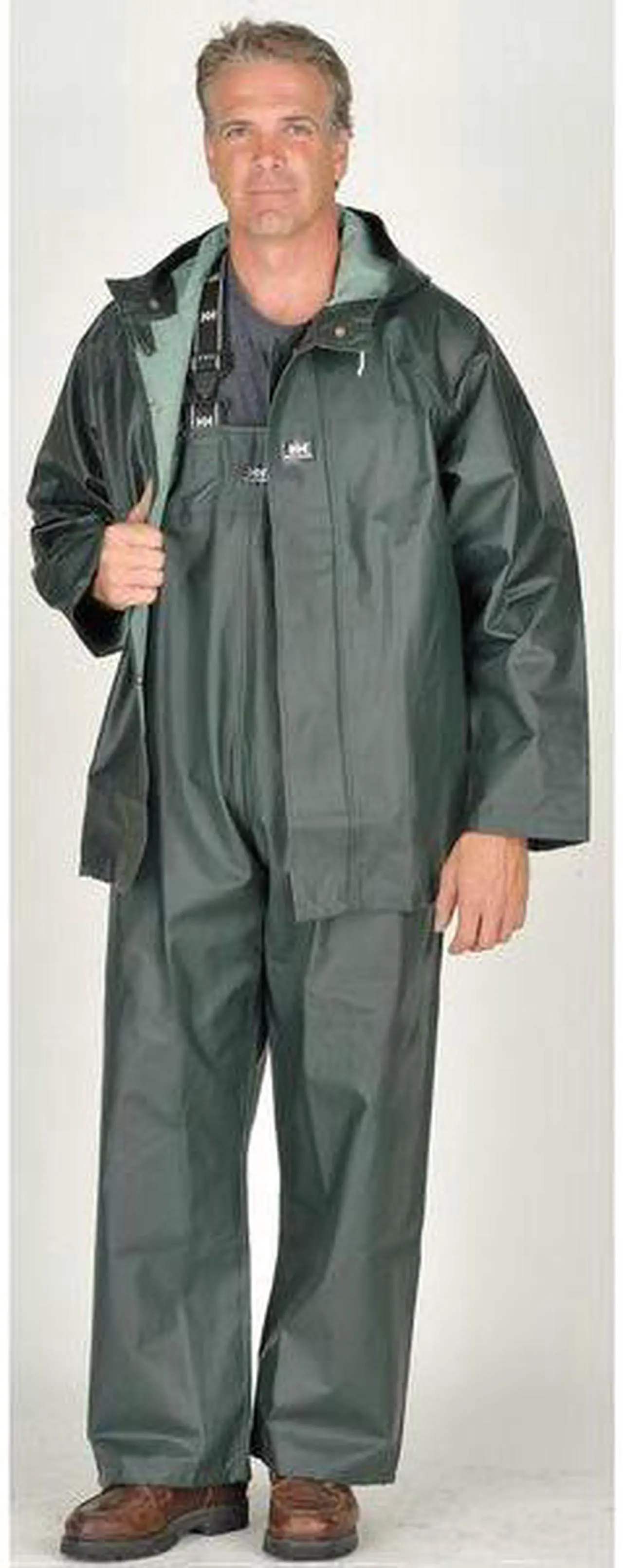 Alt view image 4 of 4 - HELLY HANSEN 70300_490-XL Rain Jacket with Hood,Green,XL