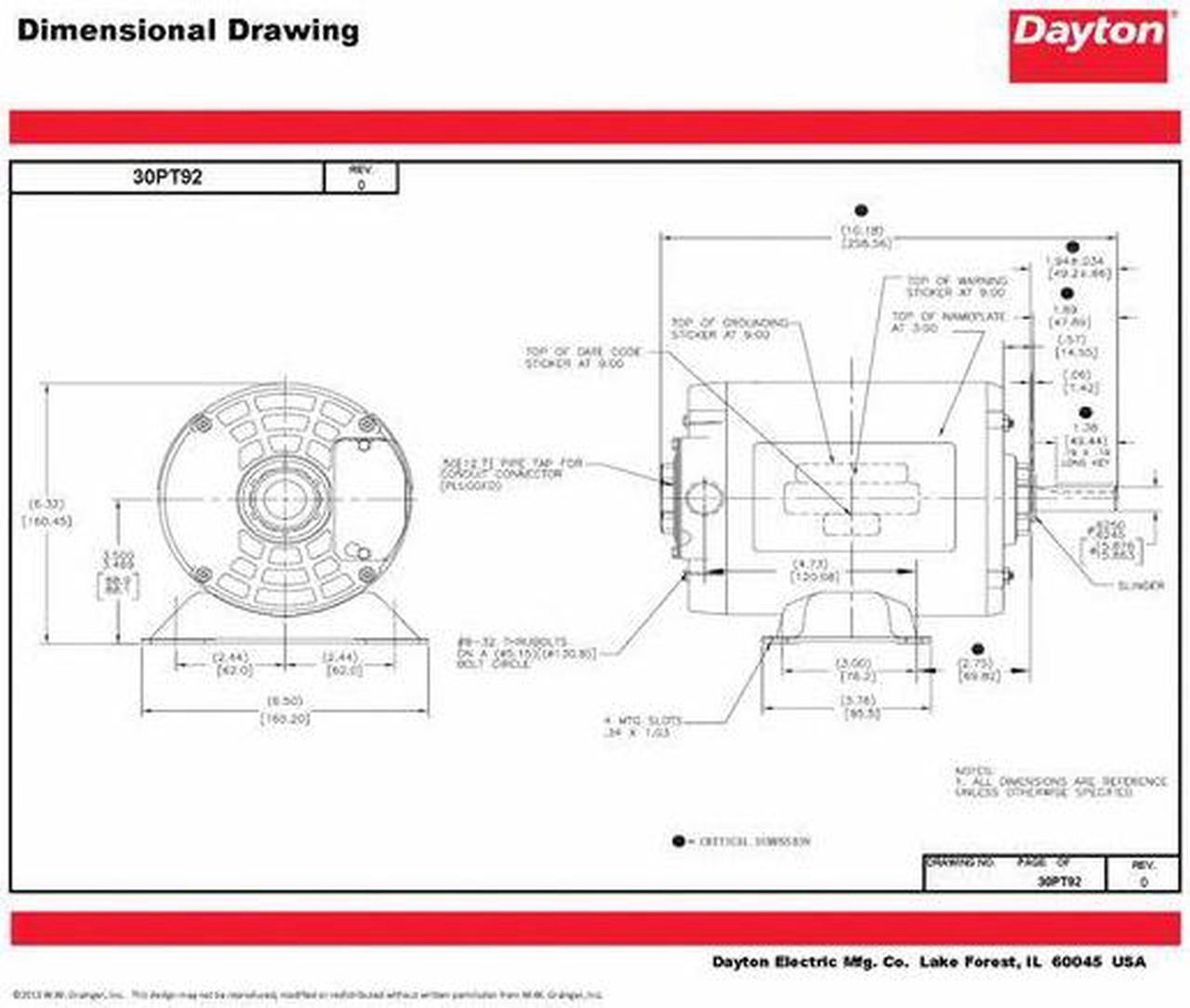 Alt view image 5 of 6 - DAYTON 30PT92 3-Phase General Purpose Motor, 1 HP, 230/460V AC Voltage, 56