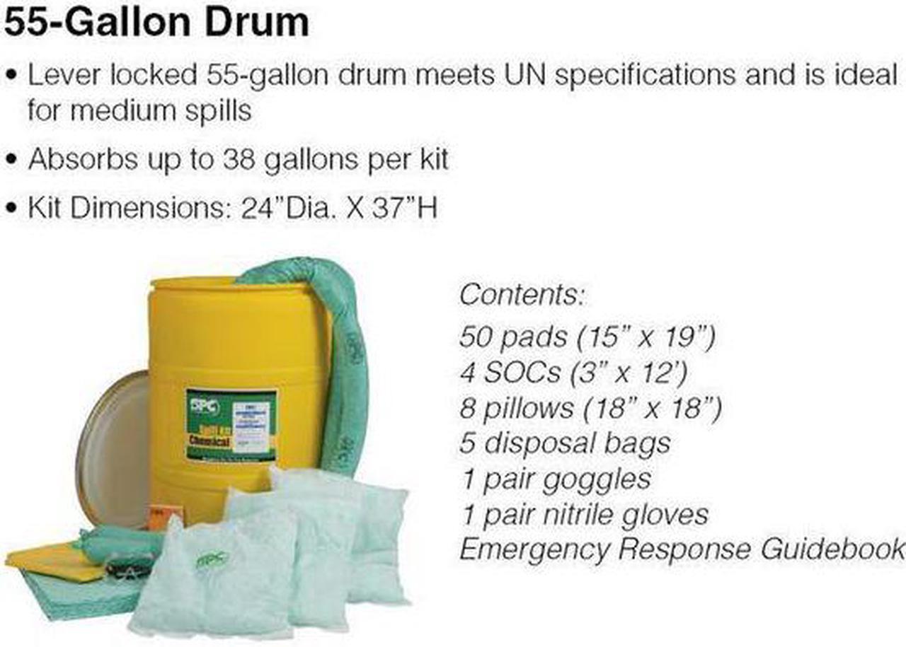 Alt view image 4 of 5 - BRADY SPC ABSORBENTS SKA-55 Spill Kit, Universal, Yellow