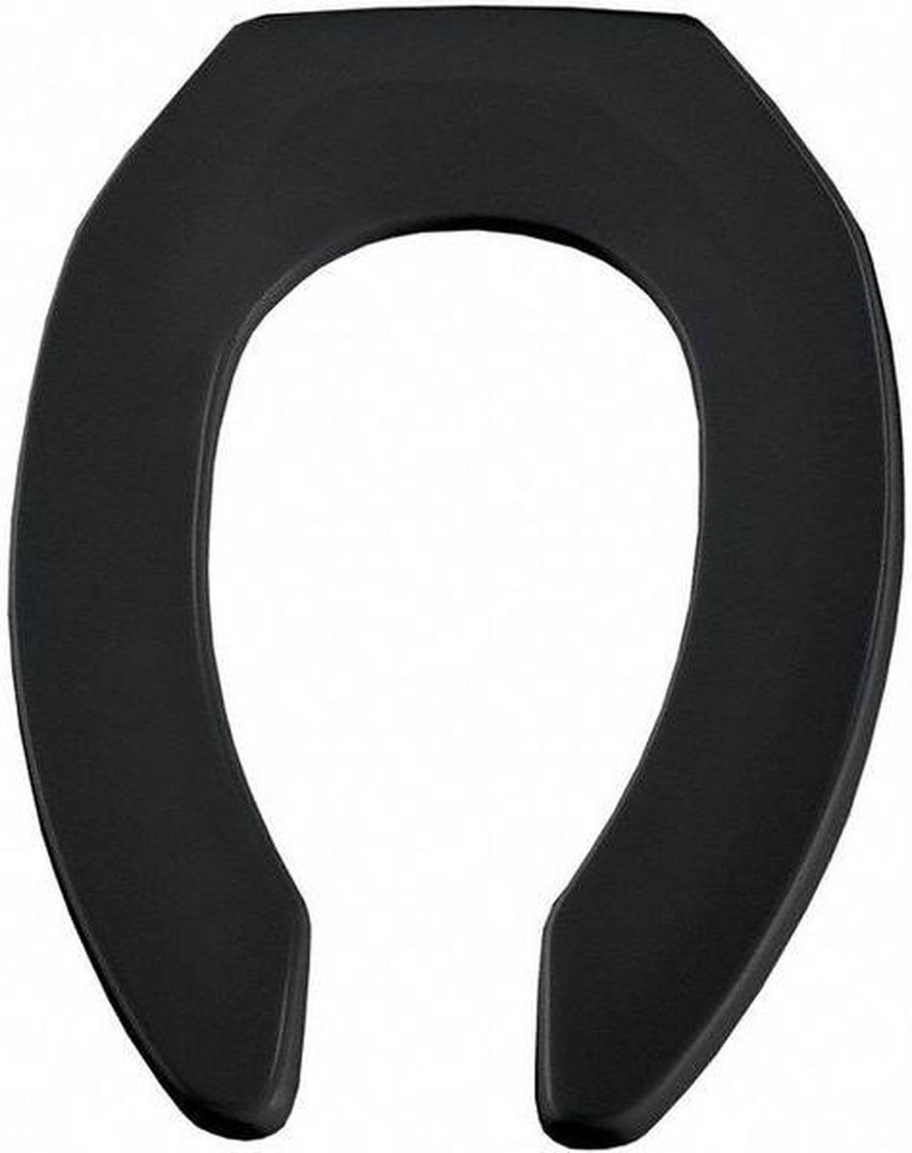 Alt view image 5 of 6 - Elongated Black Toilet Seat Bemis Mfg Commercial 1955CT-047 073088054562
