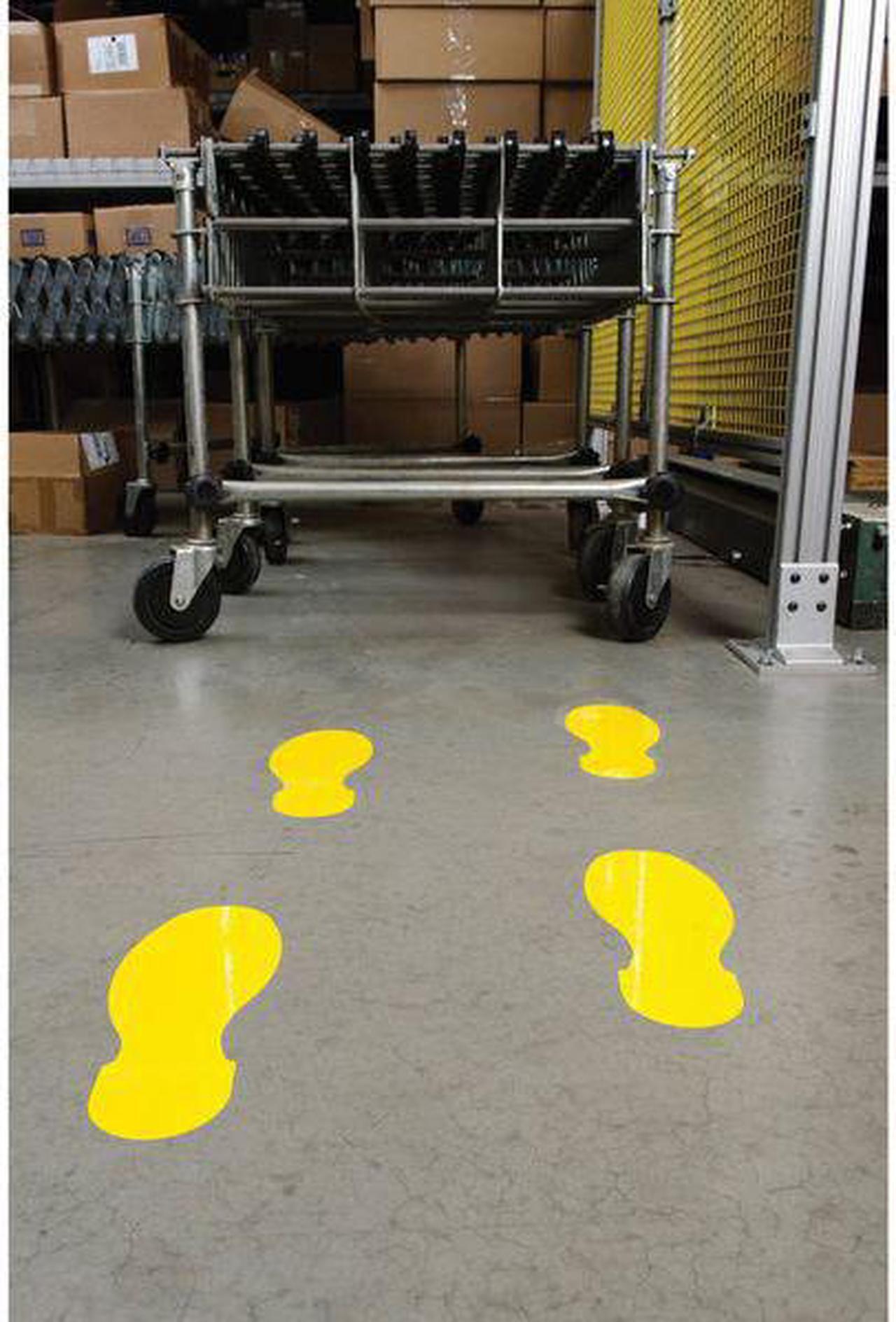 Alt view image 2 of 2 - BRADY 104411 Floor Marking Tape,Foot Shape,Wht,PK10