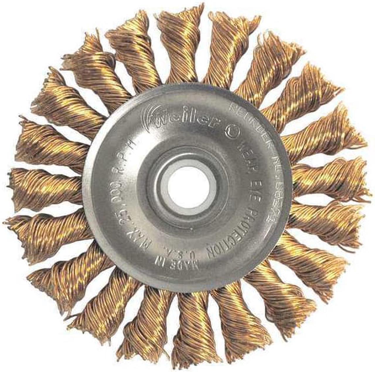 Alt view image 6 of 6 - WEILER 93808 Twist Wire Wheel Wire Brush, Threaded Arbor