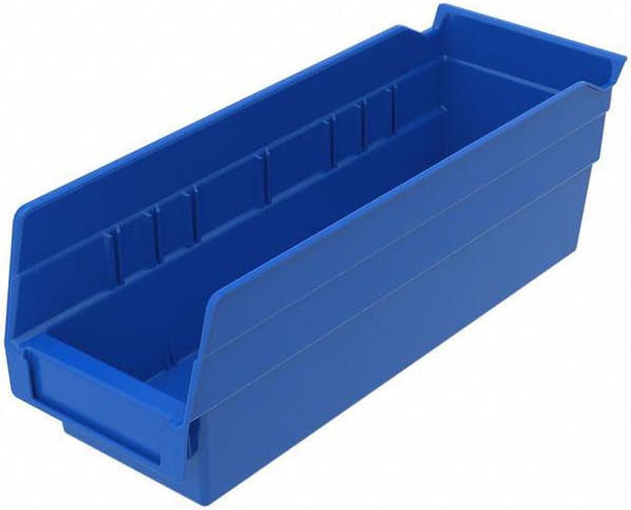 Alt view image 6 of 7 - AKRO-MILS 30120BLUE Shelf Storage Bin, Plastic, 4 1/8 in W x 4 in H x 11 5/8 in