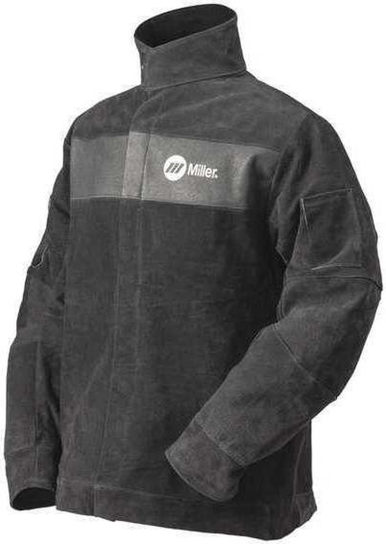 Alt view image 4 of 5 - MILLER ELECTRIC 273216 Welding Jacket,2XL,30" L,Gray,Leather