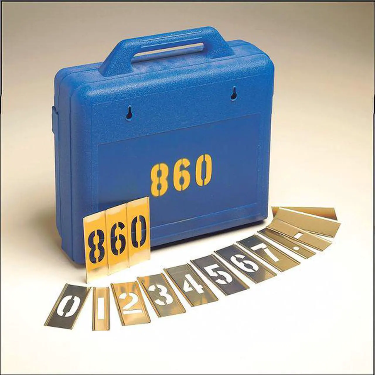 Alt view image 2 of 2 - ZORO SELECT 3W647 Interlocking Stencil,Numb&Letters,Brass