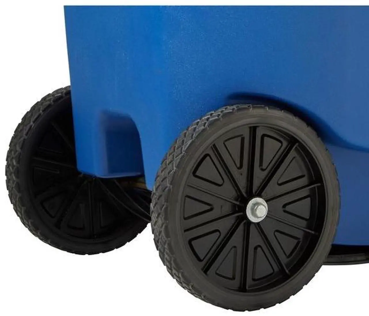 Alt view image 7 of 8 - Rubbermaid FG9W2273BLUE Square Brute Rollout Container - 95 gallon - Resin - Blue