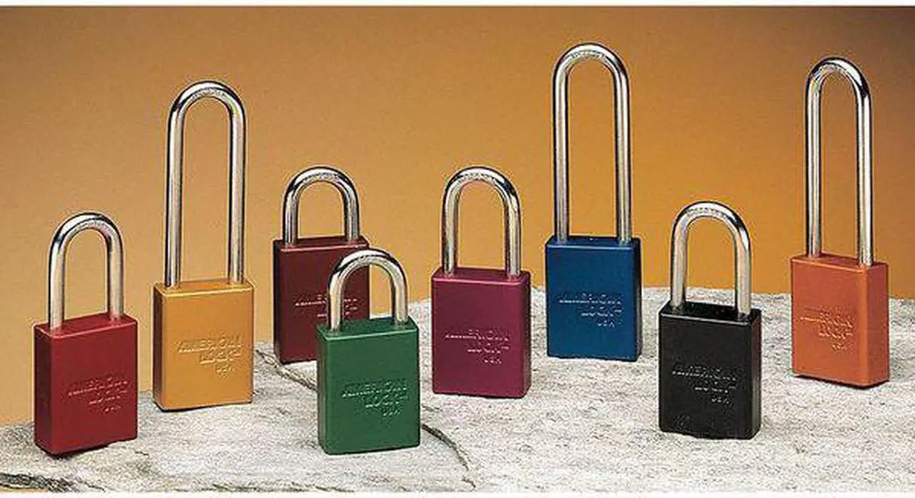 Alt view image 3 of 3 - AMERICAN LOCK A1106BLK Lockout Padlock, Keyed Different, Anodized Aluminum, 1
