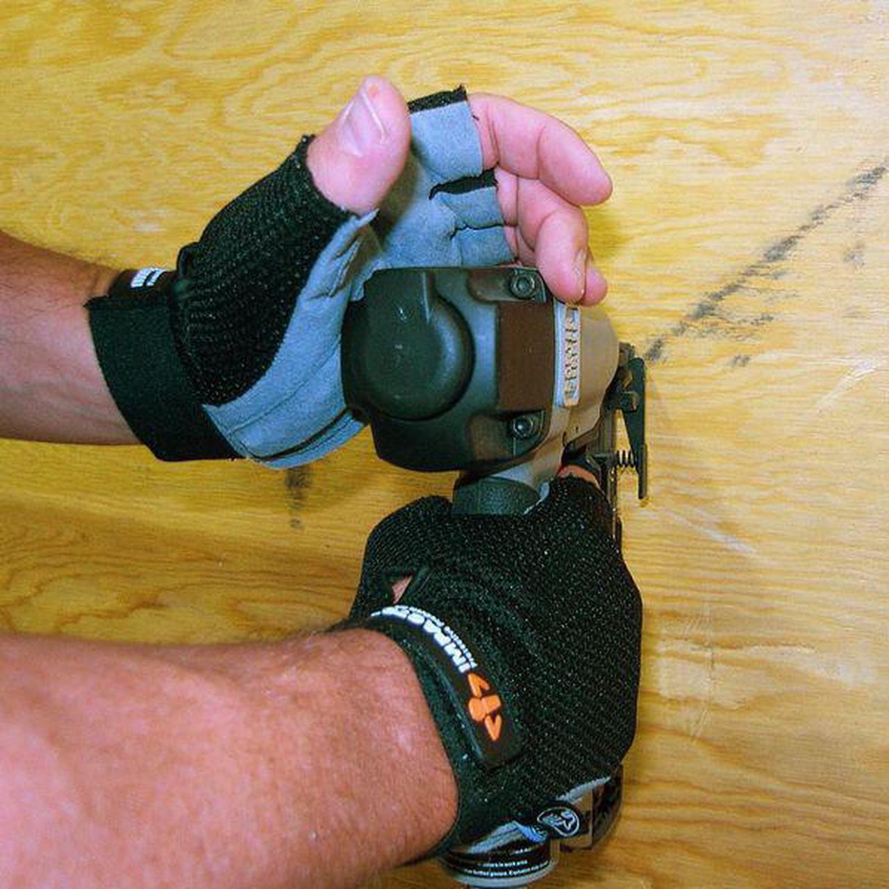 Alt view image 4 of 4 - Anti-Vibration Carpal Tunnel Gloves, Synthetic Fabric Palm Material, Black, 1 PR