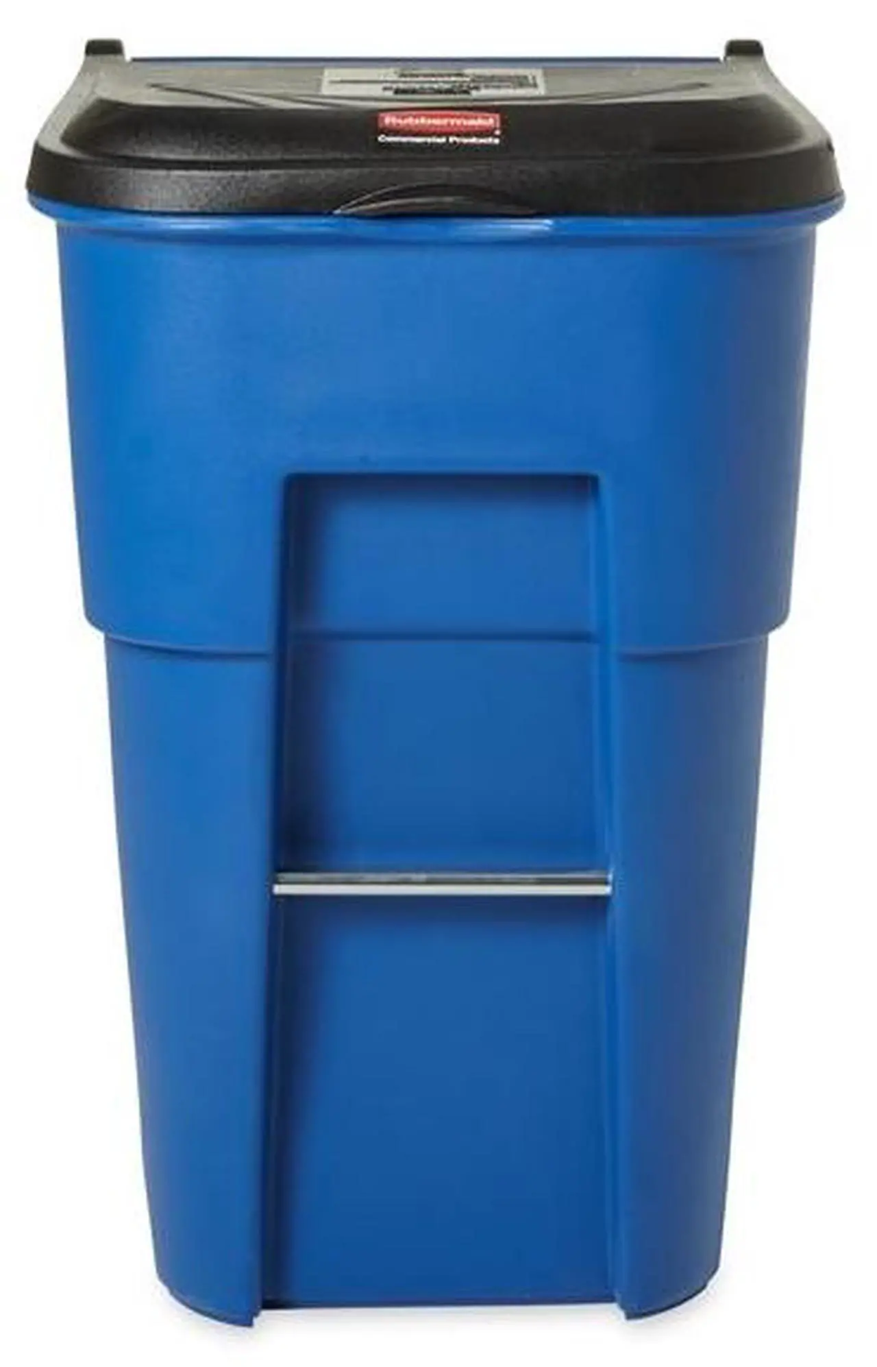 Alt view image 3 of 8 - Rubbermaid FG9W2273BLUE Square Brute Rollout Container - 95 gallon - Resin - Blue