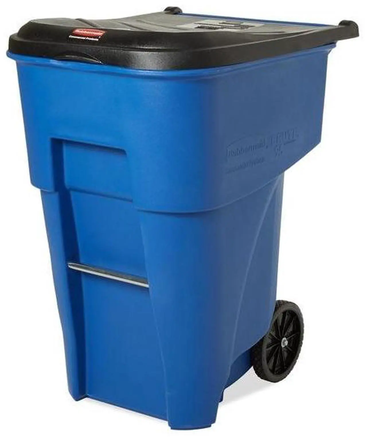 Alt view image 4 of 8 - Rubbermaid FG9W2273BLUE Square Brute Rollout Container - 95 gallon - Resin - Blue