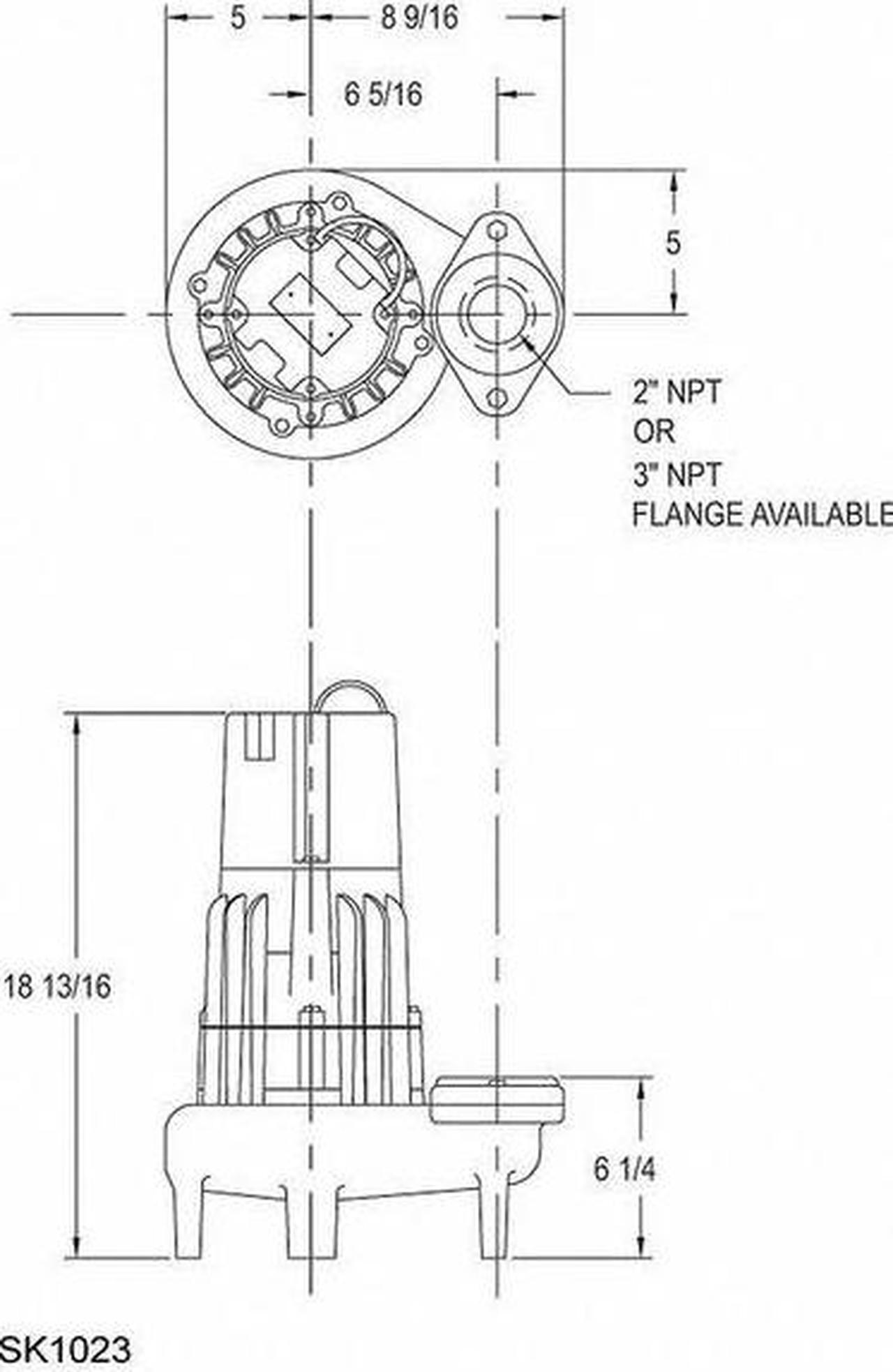 Alt view image 4 of 4 - ZOELLER M282 Waste-Mate 1/2 HP 3" Auto Submersible Sewage Pump 115V Vertical