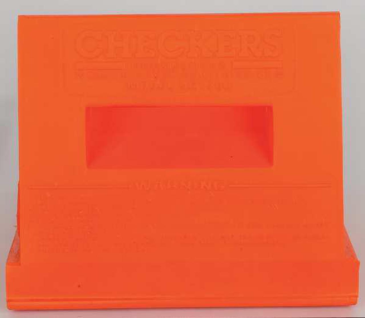 Alt view image 5 of 6 - Wheel Chock,6-1/4 In H,Urethane,Orange MONSTER MOTION SAFETY BY CHECKERS UC1700