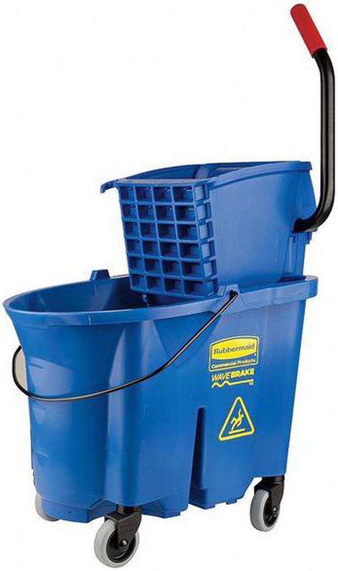 Alt view image 7 of 9 - RUBBERMAID FG758088YEL 35qt. Yellow Side Press Mop Bucket and Wringer