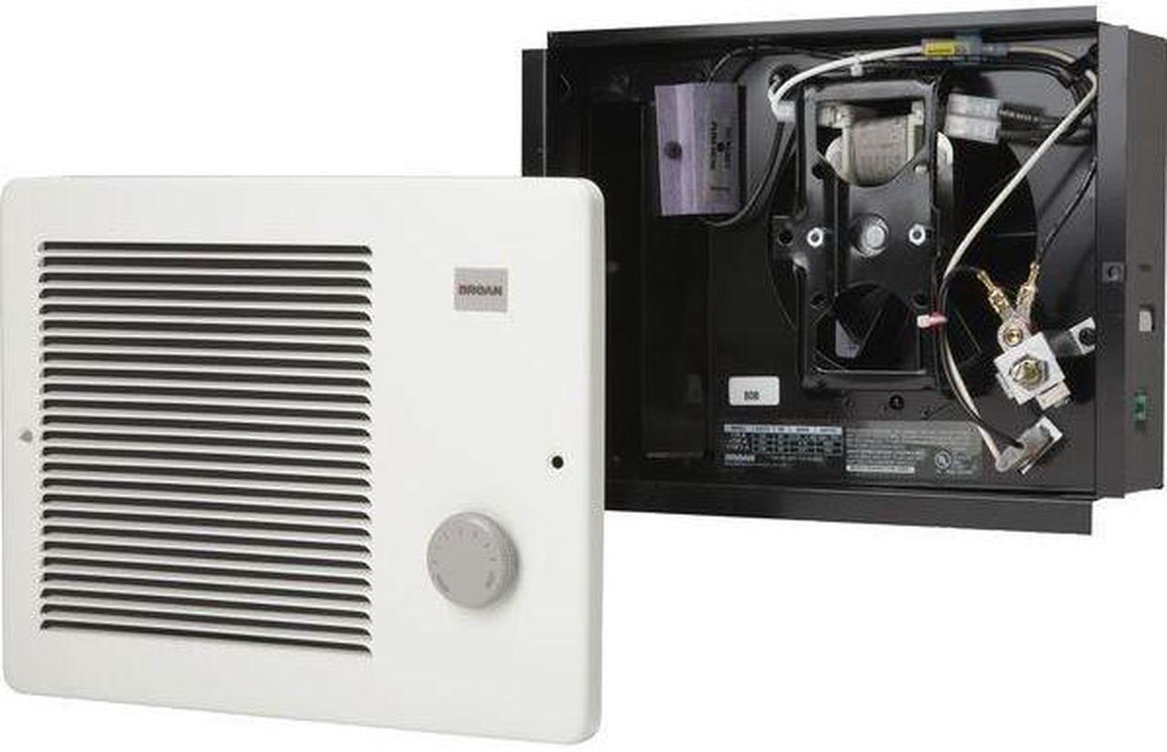 Alt view image 4 of 10 - Broan-NuTone - 174 - Broan Nu-Tone 174 Comfort-Flo Wall Heater; 2560/5120 BTU, 750/1500 Watt, Off White Baked Enamel