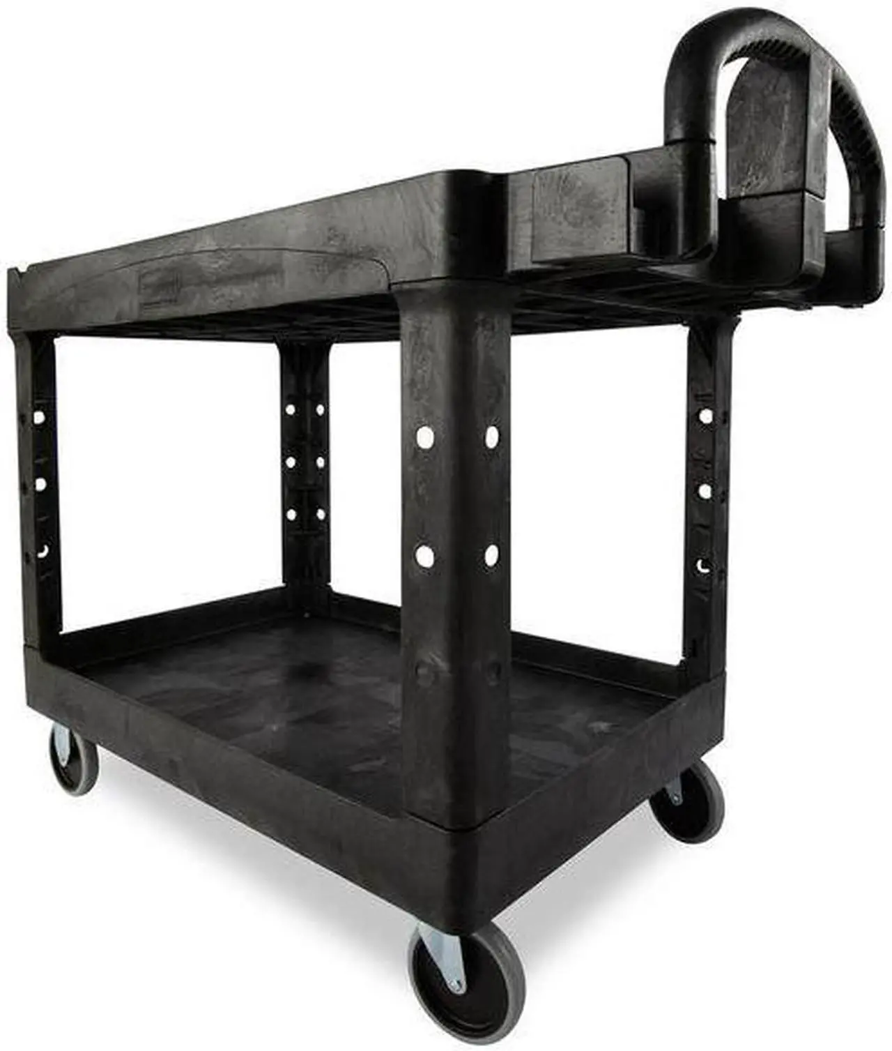 Alt view image 7 of 8 - RUBBERMAID FG452088BLA Structural Foam Utility Cart with Deep Lipped Plastic